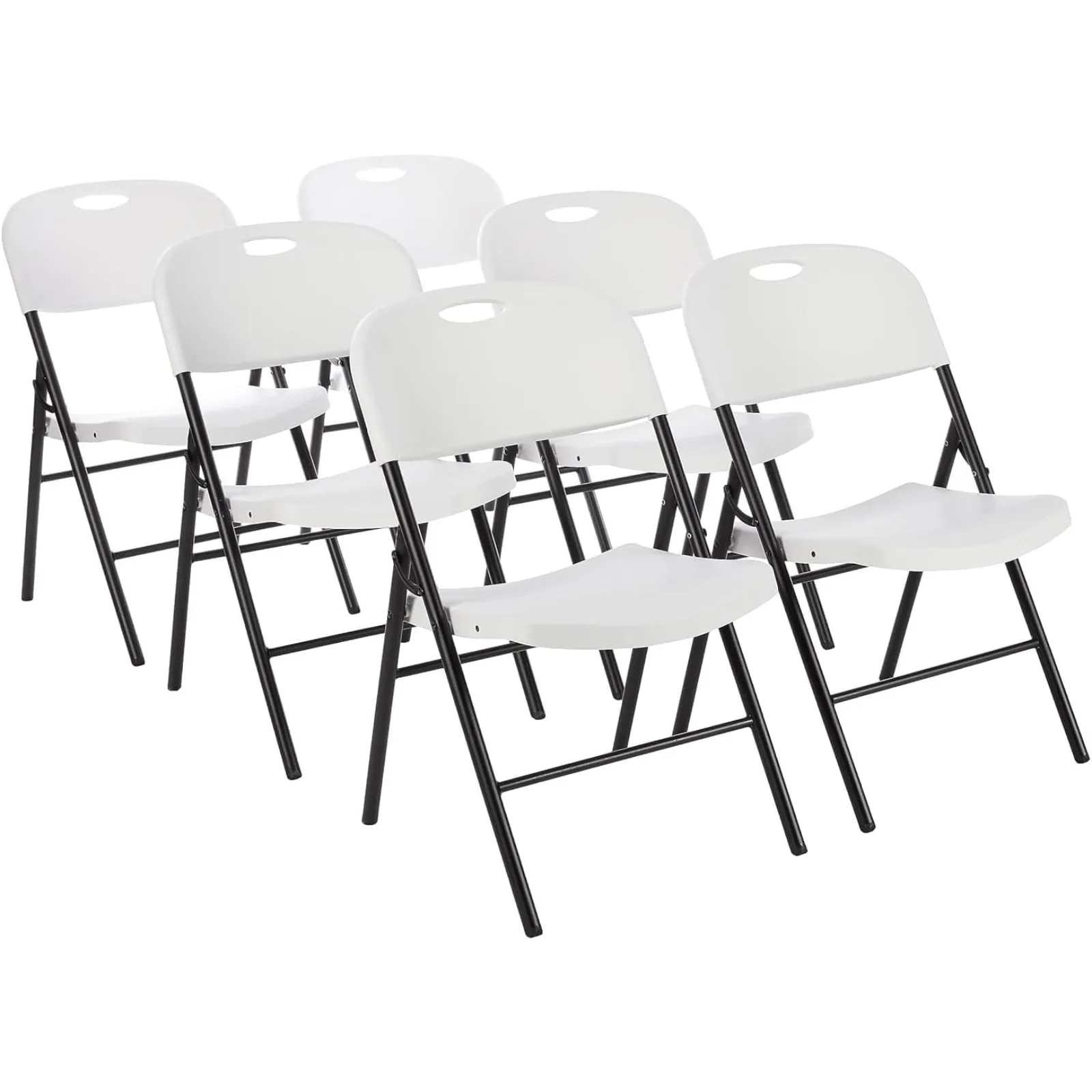 

US Folding Plastic Chair with 350-Pound Capacity - 6-Pack, White