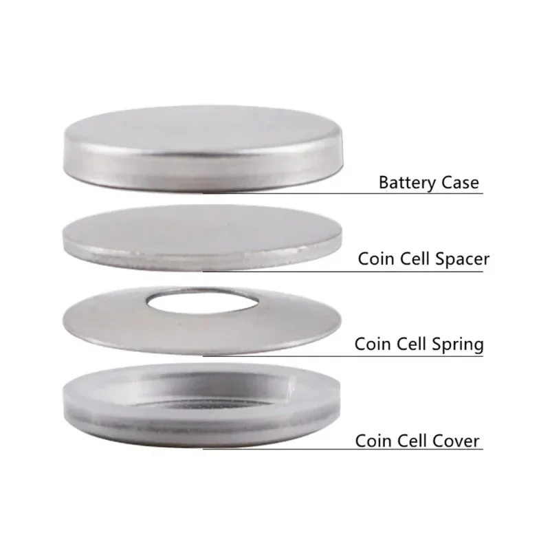 500 Set/Pack 316 Stainless Steel Coin Cell Case with Conical Spring and Spacer for CR2032 / CR2025 / CR2016