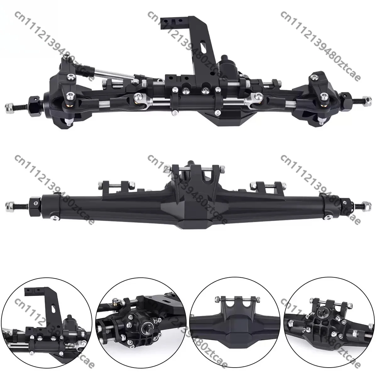 Full Set Plastic Straight Front Rear Axle Housing Assembly Fit Scale Off-Road Simulation Crawler Model Car Upgrade Accessories
