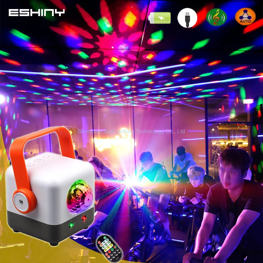 

Перезаряжаемый волшебный шар 2IN1 RGB светодиодный лазерный проектор для вечеринки, дискотеки, DJ Light 60 Pattern Dance KTV, лампа с эффектом сценического месяца на день рождения YTLR16