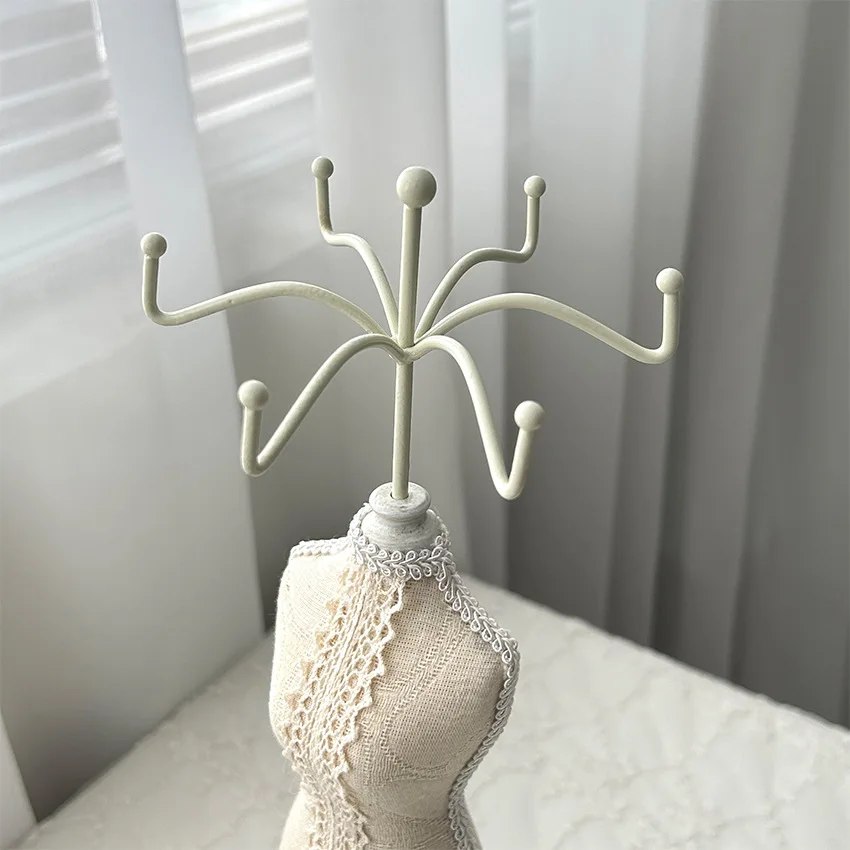 Jewelry Display Bust with White Lace Neck for Necklace Presentation For Home& Store