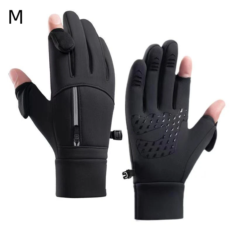 Pair Unisex Waterproof Winter Gloves - Ideal for Outdoor Activities in Cold Weather with Touchscreen Compatible Fingers