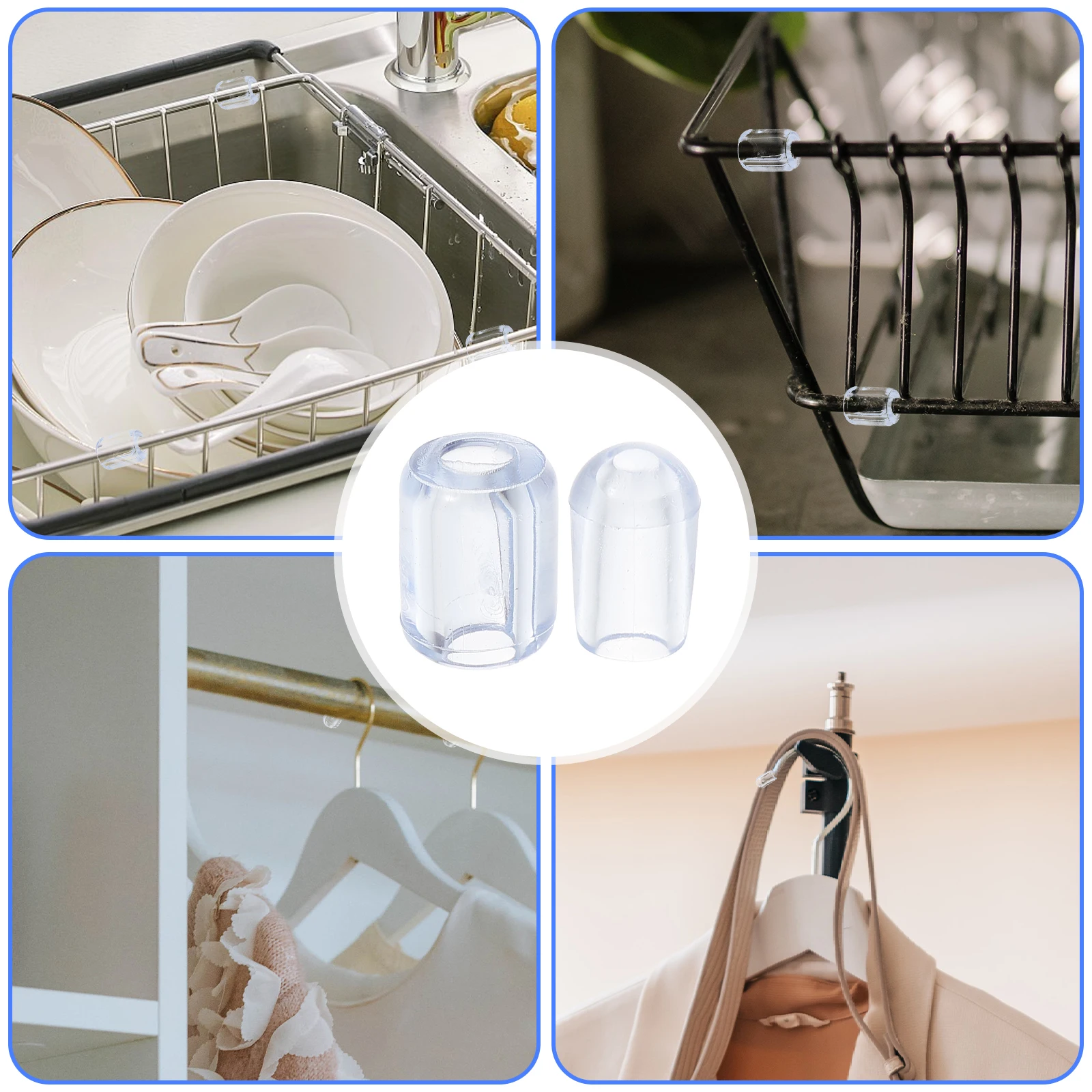 Pieds de support d'évier de cuisine, 80 pièces, protecteurs de grille d'évier en plastique Transparent, pieds de remplacement, accessoires universels pour lave-vaisselle