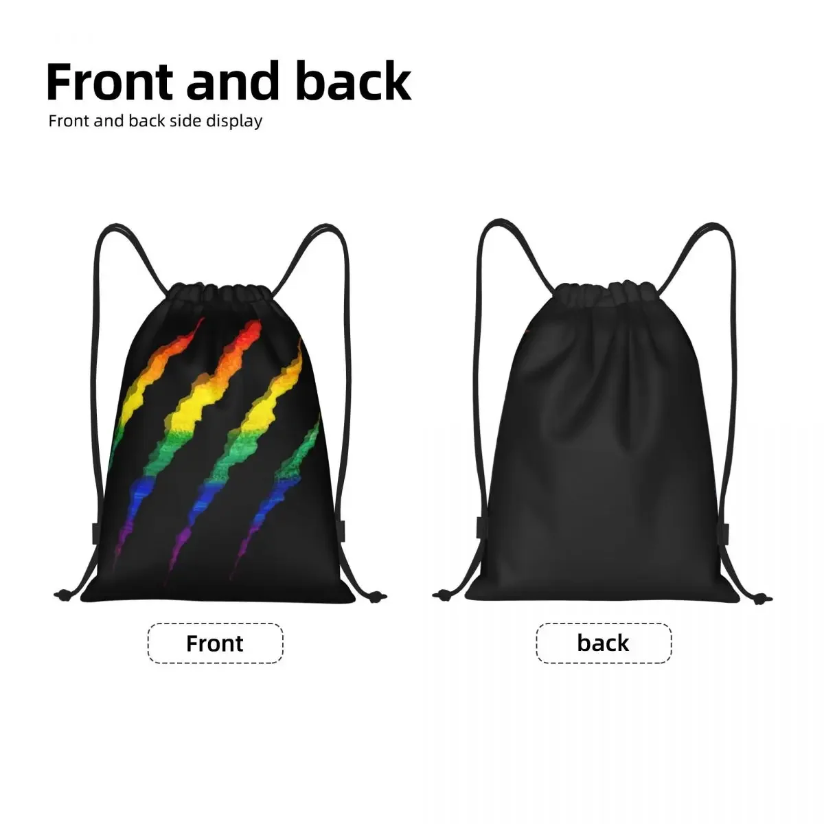 Custom LGBT Ripped And Shredded Drawstring Bag for Shopping Yoga Backpacks Women Men GLBT Gay Lesbian Pride Sports Gym Sackpack