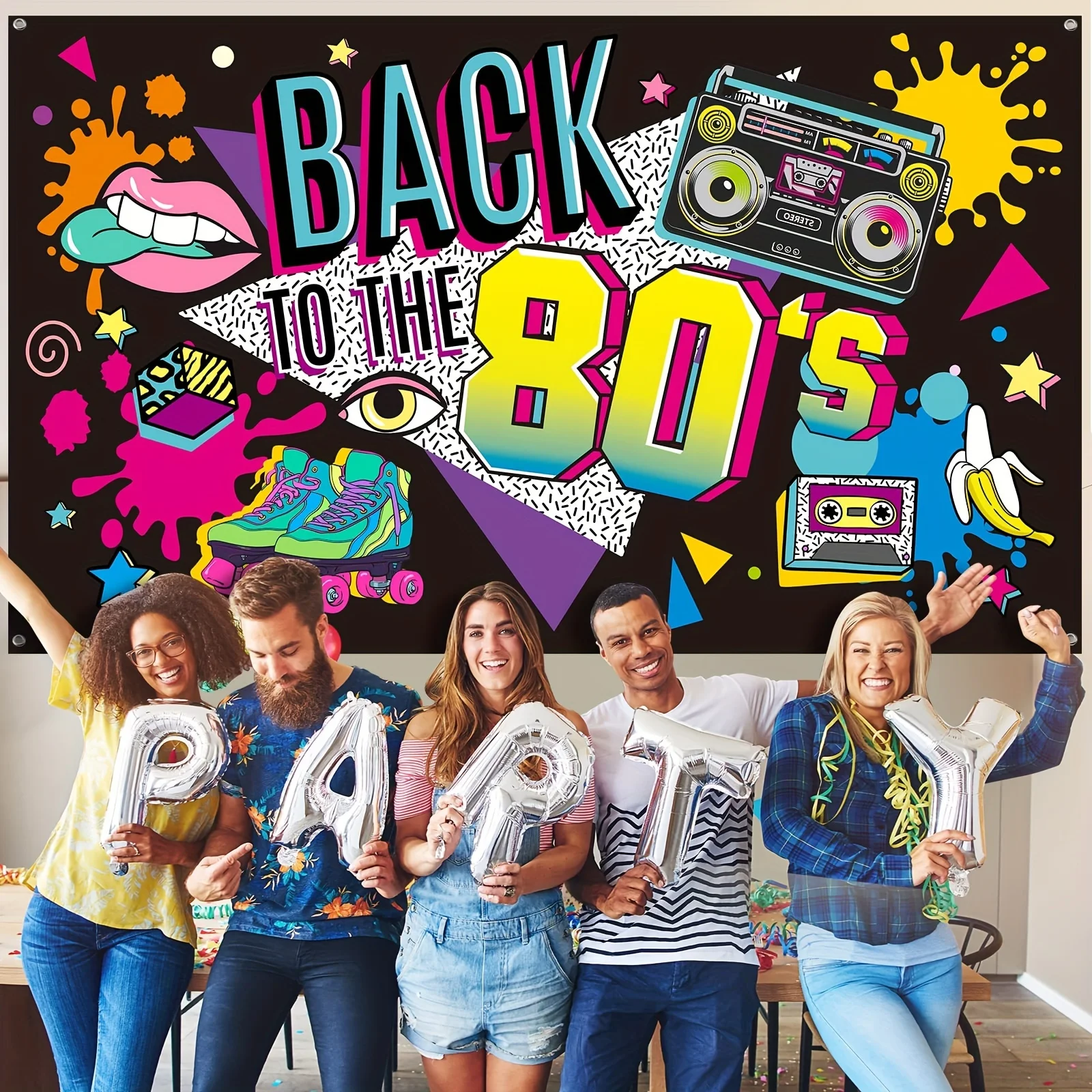 Retro theme party 80s style photo decor Background Cloth Living room bedroom background cloth