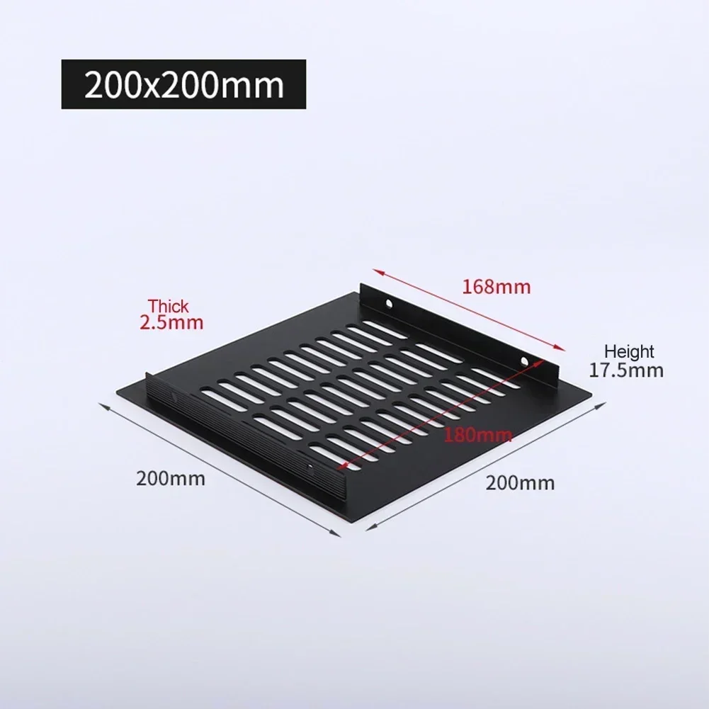 Copertura per presa d'aria da 200 mm Griglia di ventilazione rettangolare Armadio Scarpiera Armadio Maglia traspirante Griglia di presa d'aria in lega di alluminio