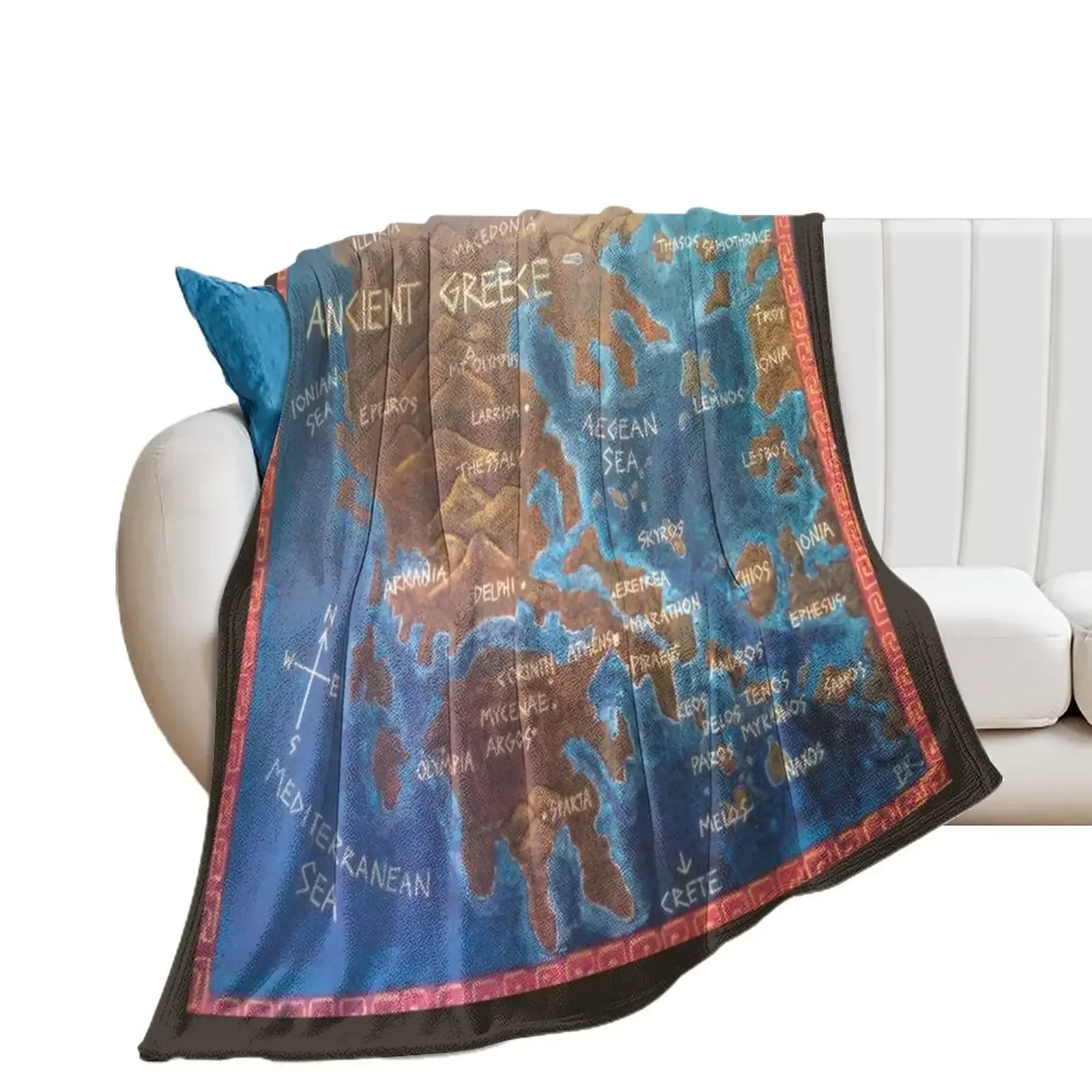 Map of Ancient Greece Throw Blanket Designers Shaggy Blankets