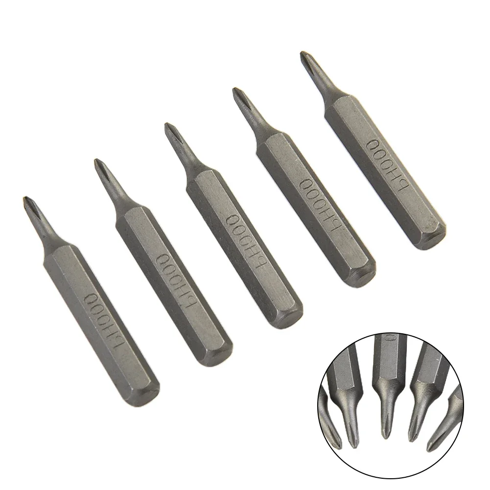 5Pcs Cross Screwdriver Bit  4mm Hex Shank For Electric Screwdriver Rechargeable Drill Hand Tools PH0000 PH000 PH00 PH0 PH1 PH02