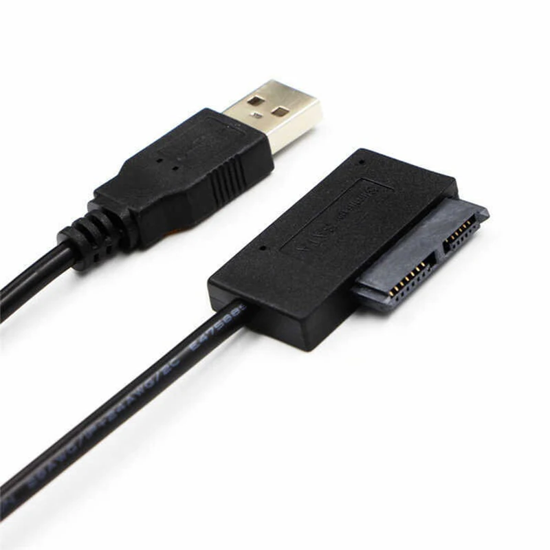 PzzPss USB 2.0 To Mini Sata II 7+6 13Pin Adapter Converter Cable For Laptop CD/DVD ROM Slimline Drive Converter HDD Caddy