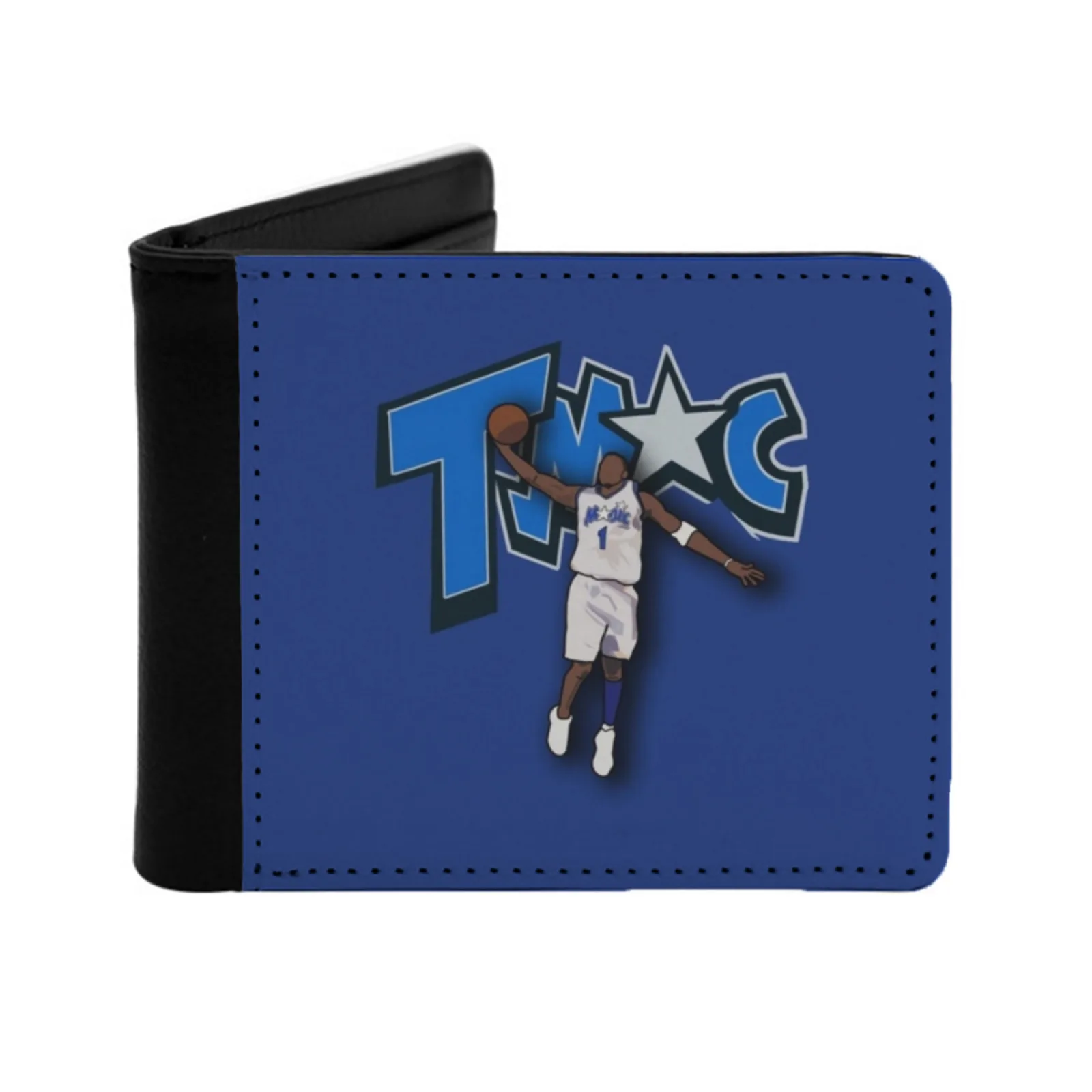 Tmac Wallet For Men Pu Leather Money Purse Credit Card Wallet Gifts Tmac Tracy Mcgrady Carter Shaq Throwback Aaron Gordon Penny