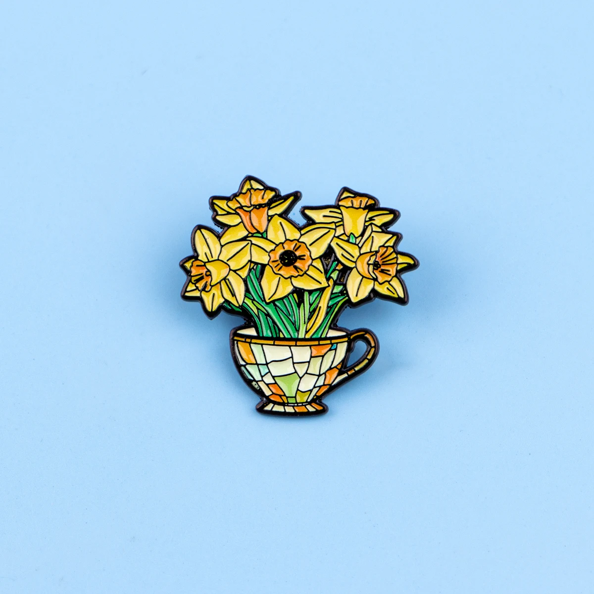 Hermoso broche de esmalte con flor de narciso, insignia de dibujos animados para bolsos, vaqueros, sudaderas, vaqueros, pin de solapa, joyería, el mejor regalo