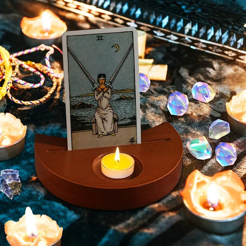 التارو قاعدة كريستال شمعة حامل الخشب بطاقة التقويم بطاقة بريدية قاعدة عراف الحظ حامل بطاقة النبي ديكور المنزل #3