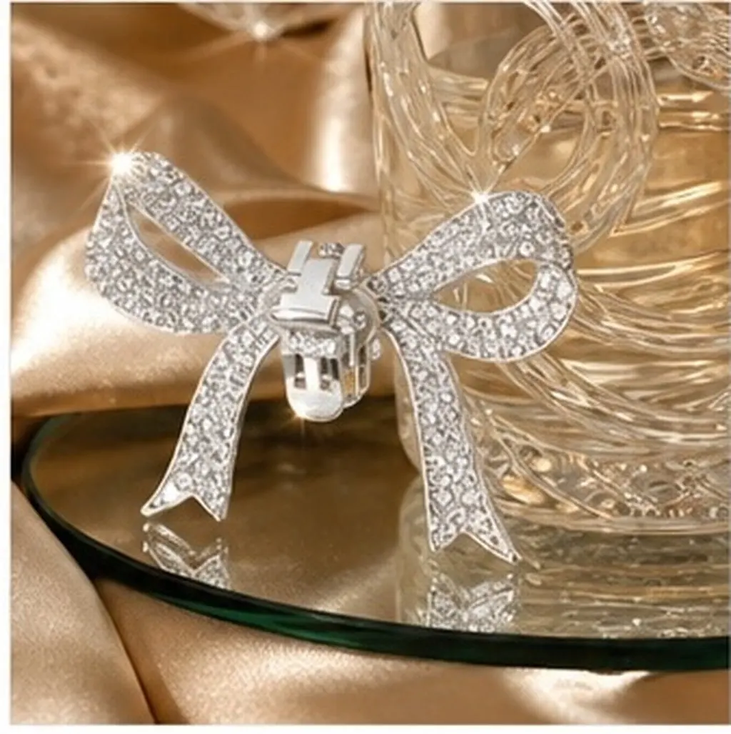 1Pair Rhinestone High Heel Shoe Clips Bowknot Detachable Shoe Buckles Wedding Party Shoes Accessories Decorative Clip