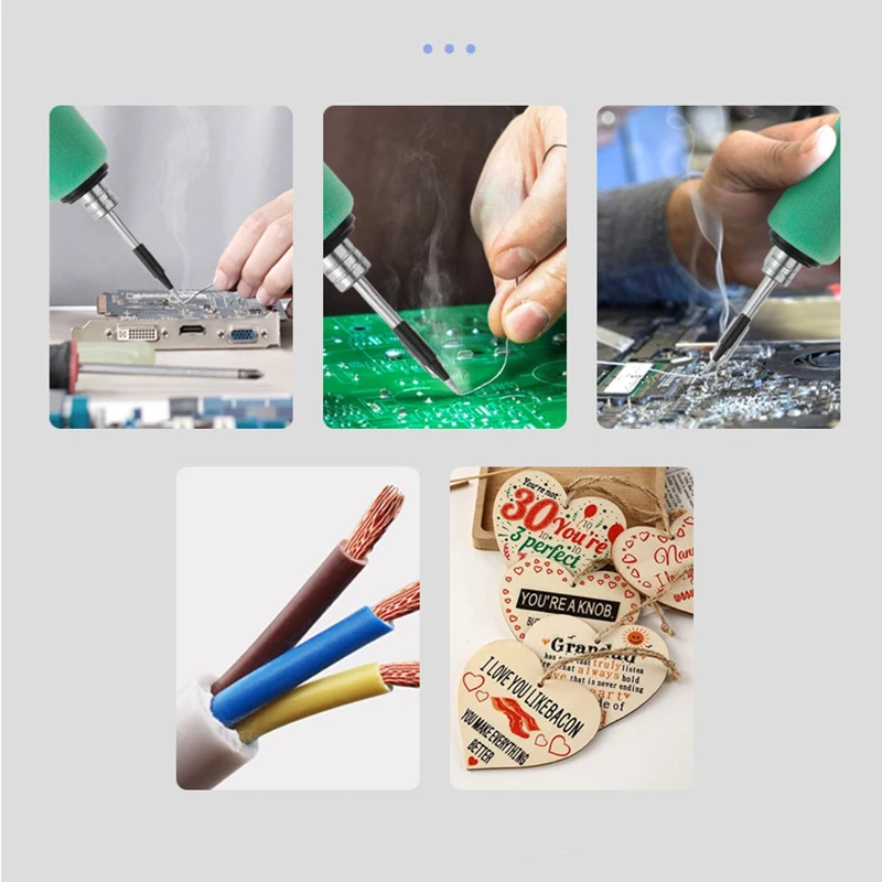 Usb portátil de carregamento 5v 15w sem fio temperatura ajustável ferro solda reparação doméstico código quente conjunto decalque plástico