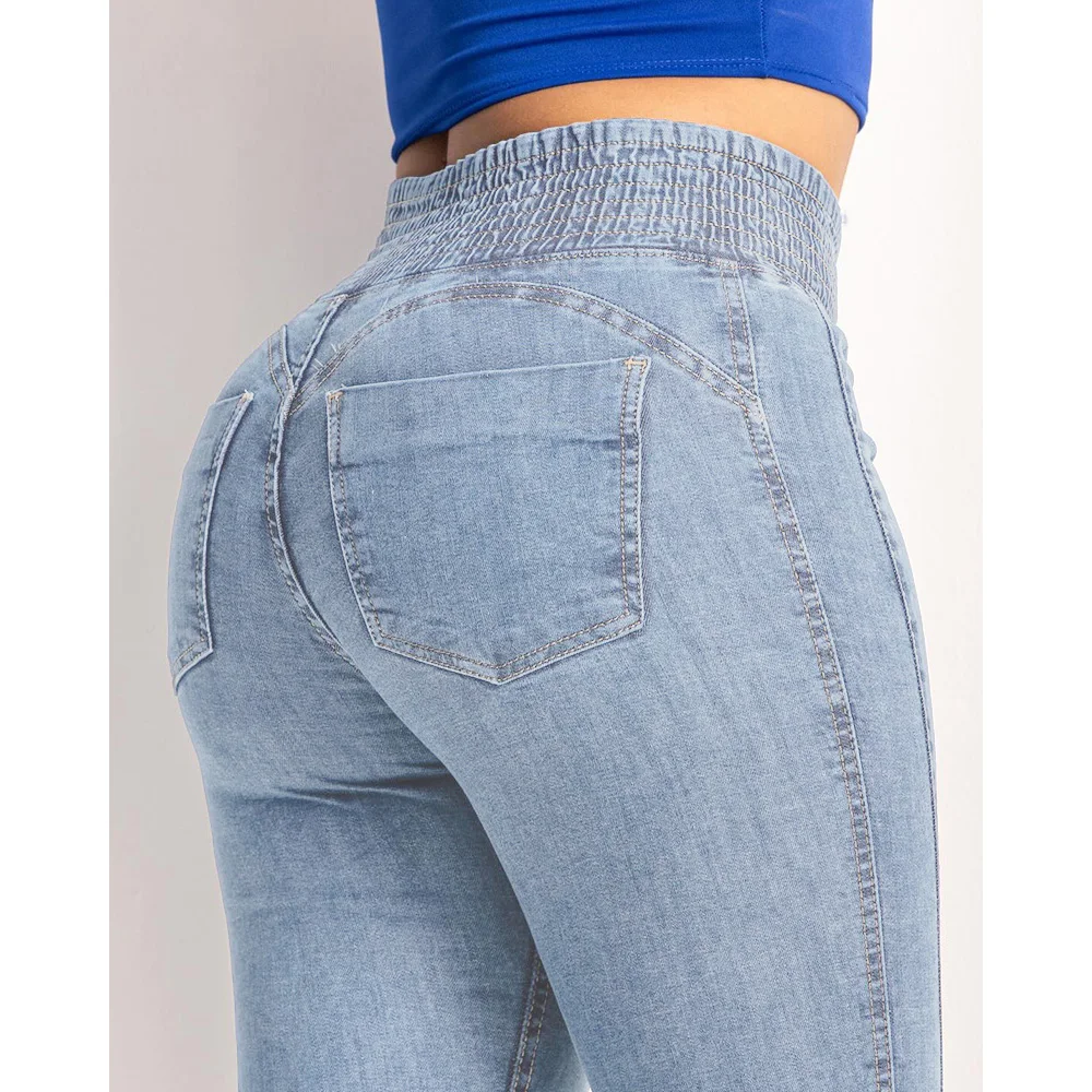 High Waist Jeans Women\'s Summer Thin Skinny Pants New Stretch Slim Fit Pencil Pants Slimming Cropped Pants