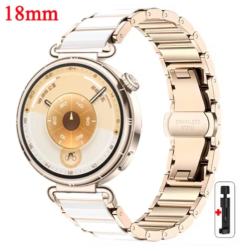 Correa de cerámica de 18mm para Huawei Watch GT6 GT5 GT4 pulsera de 41mm para Huawei Watch 5 42mm GT5Pro 42mm accesorios de banda para mujer
