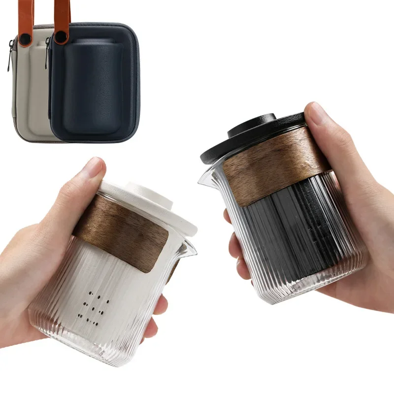 

Ceramic Teapot with 2 Cups, Gaiwan Tea Set, Portable Travel Drinkware