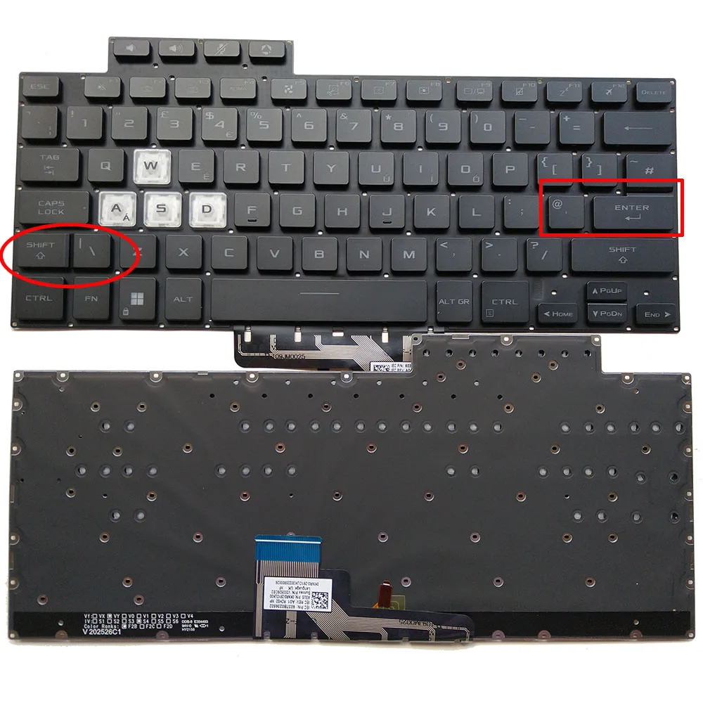 UK Backlit Keyboard for ASUS TUF Dash F15 FX516 FX516PM FX516PE FA516 FX516P FX516PR