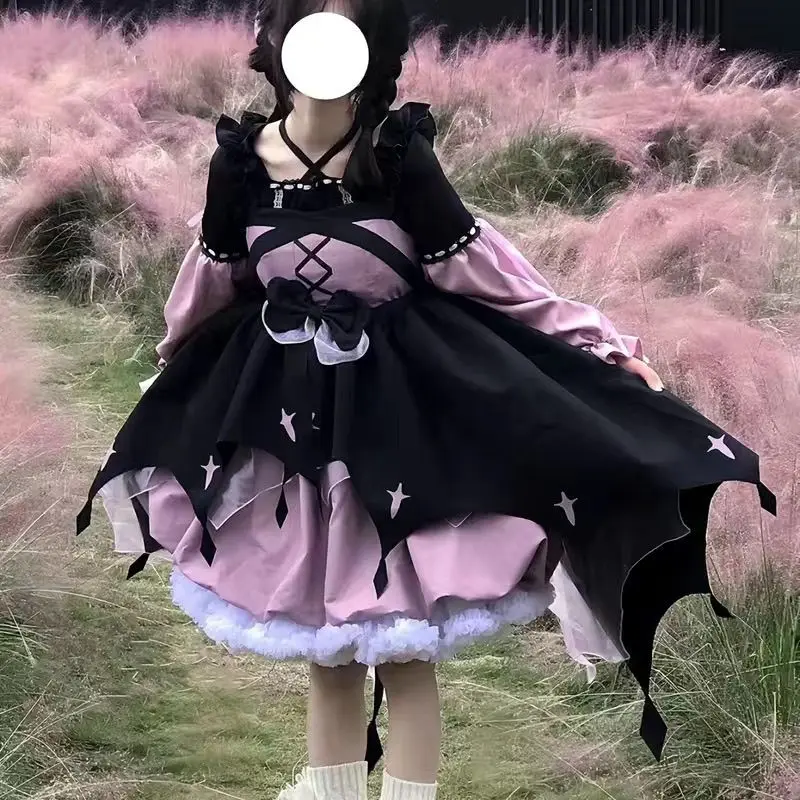 Little Witch Lolita Spring and Autumn Dress OP Flower Bud Dress Sweet Soft Girl