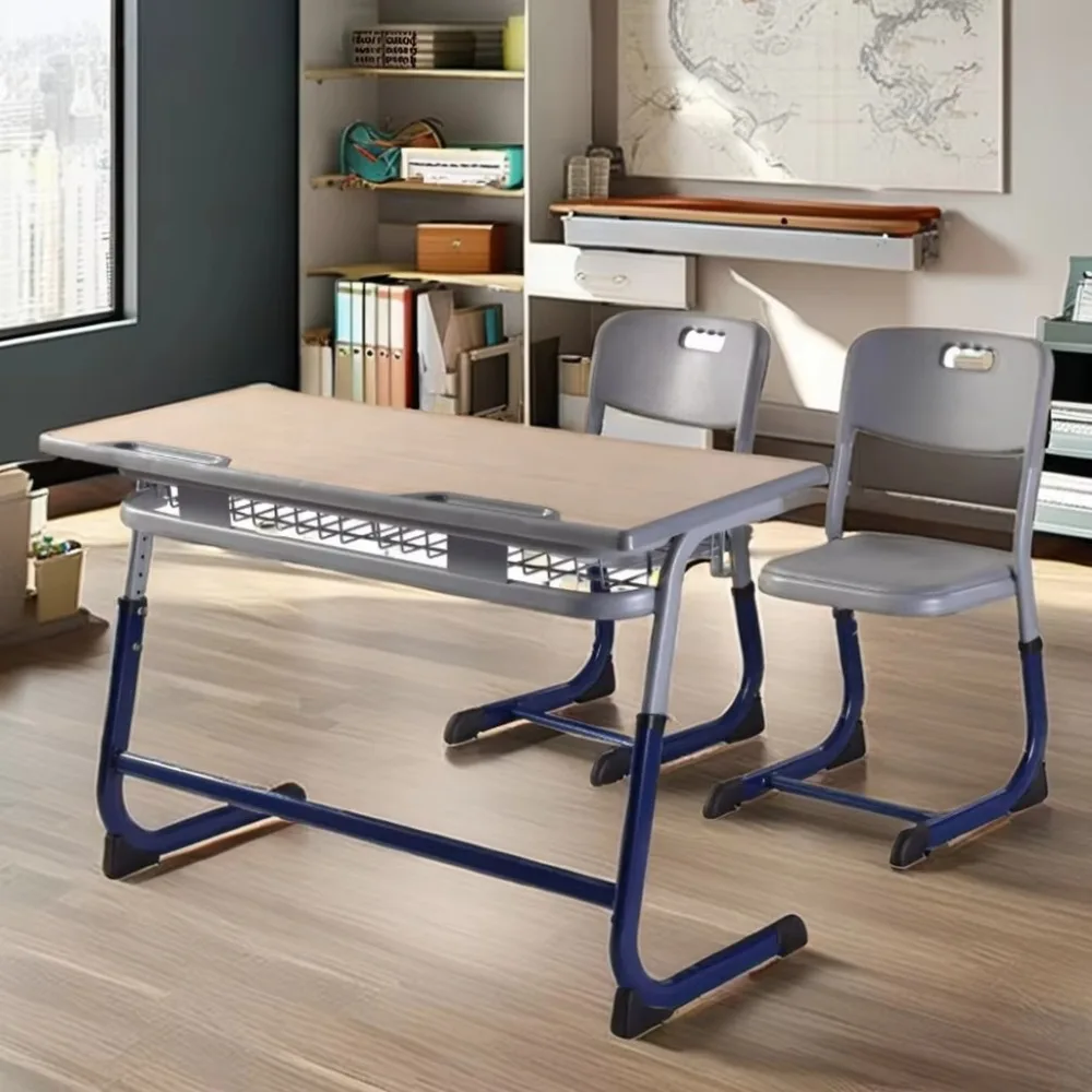 Durable Dual Classroom Furniture Set Wood PP Foldable Student Table And Chair Set