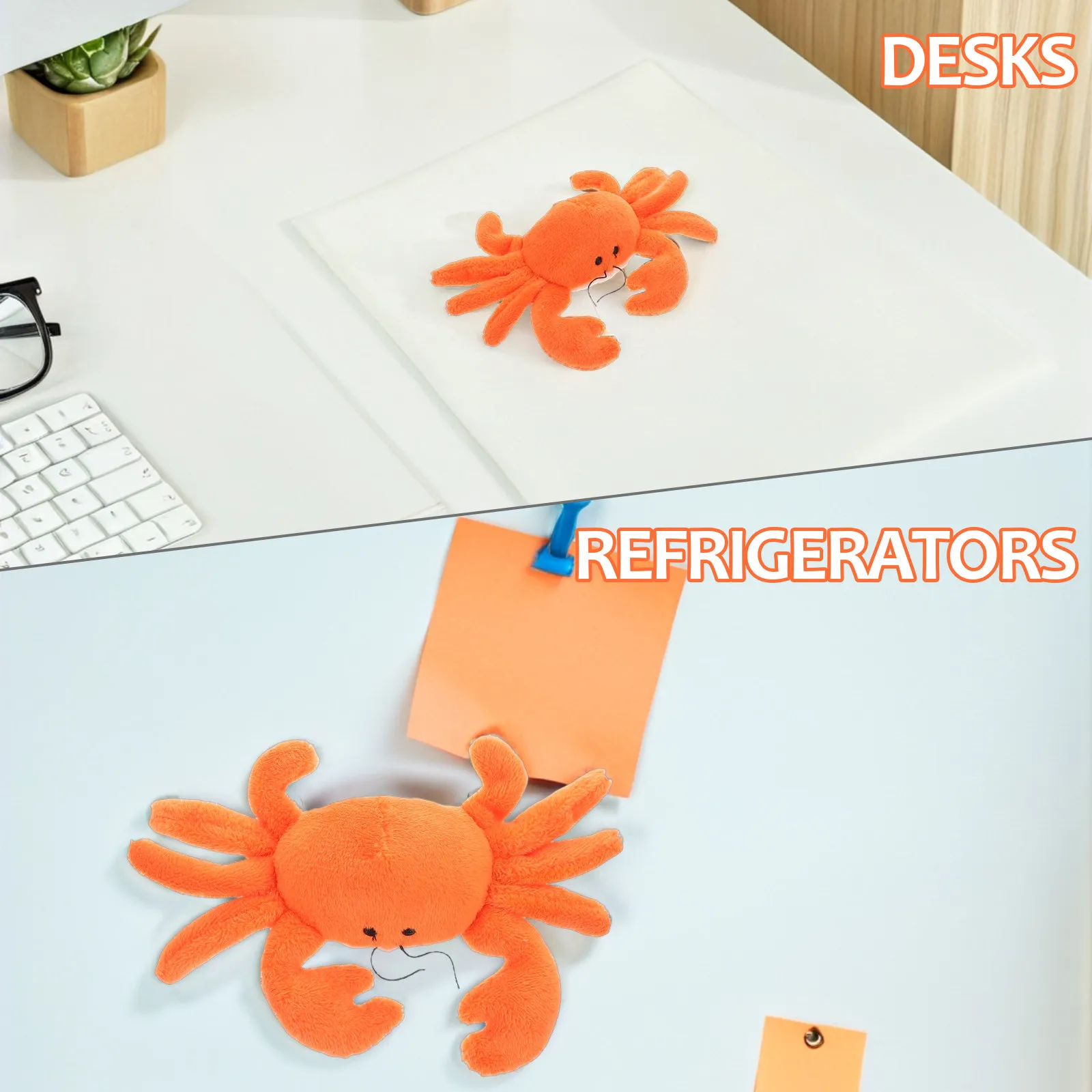 Vibrant Crab Fridge Magnet Ocean Animal Theme Magnetic Decor for Refrigerator Locker Desk Metal Door Kitchen Office Fridge Decor