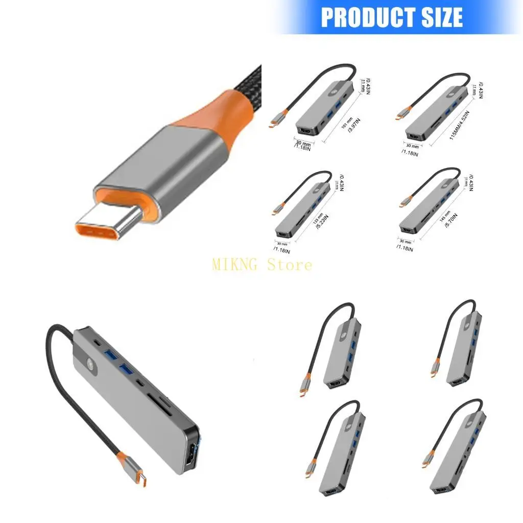 USB C Docking Station to HDTV 4K 60hz Output USB3.0 USB2.0 PD100W USB Splitter Best Sale