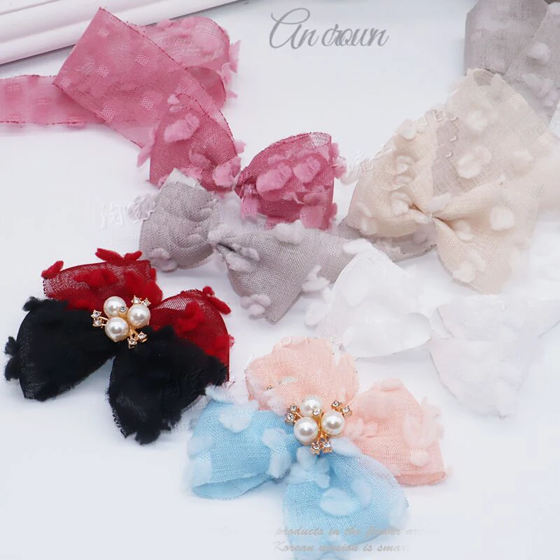 25 Yards 40MM Tulle Cloud Large Velvet Dots Ribbon DIY Handmade Materials Headdress Hair Bows Clothing Shoes Home Decoration