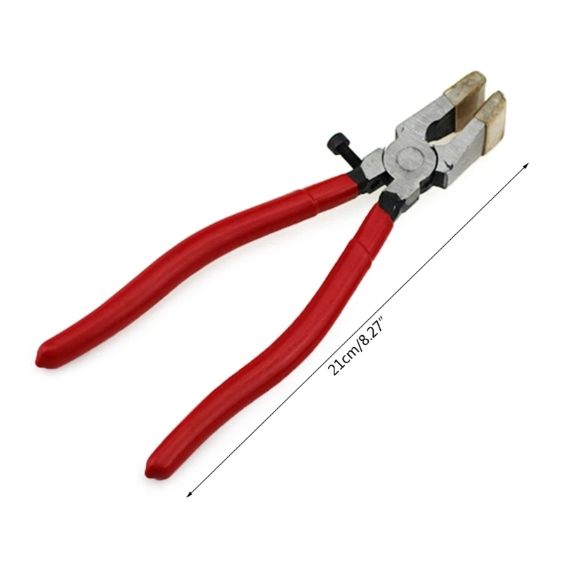 Glass Running Pliers with Rubber Tips for Glass Cutting Pliers with Curved Jaws for Mosaics Breaking Tool