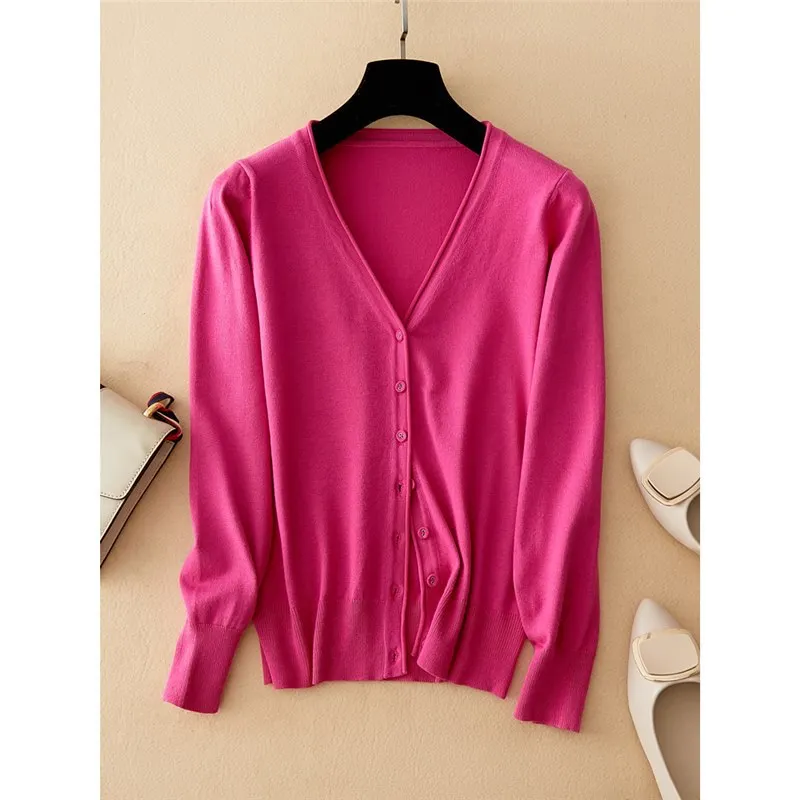 Women's Knitted Open Cardigan Thin Outerwear Air Conditioning Sweater Large Size Spring Autumn Top with Strap Small Jacket