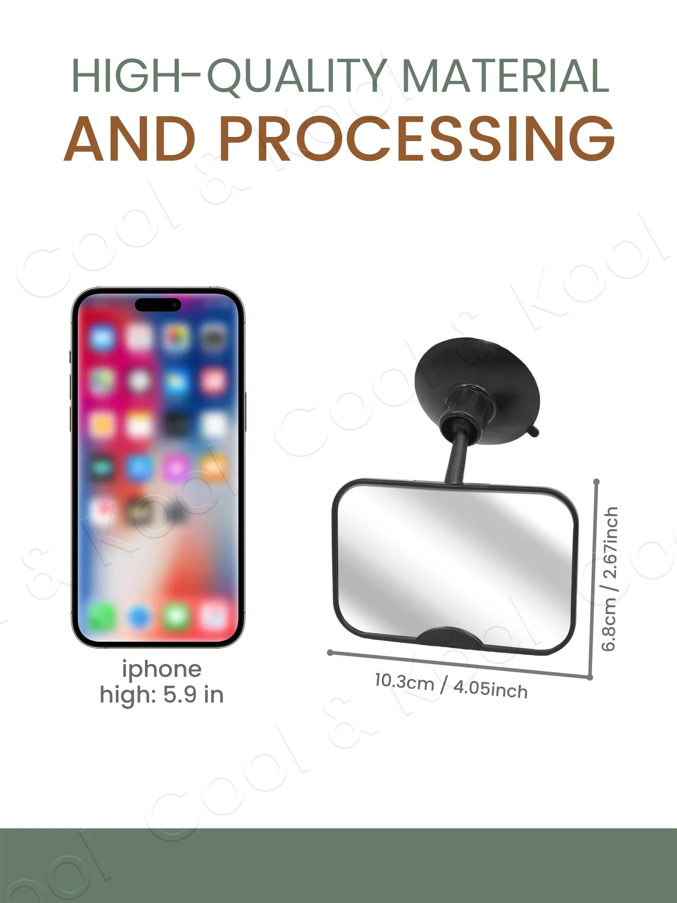 2-in-1 Adjustable Baby Car Mirror, 360° Rotatable Shatterproof with Suction Cups for Easy Installation