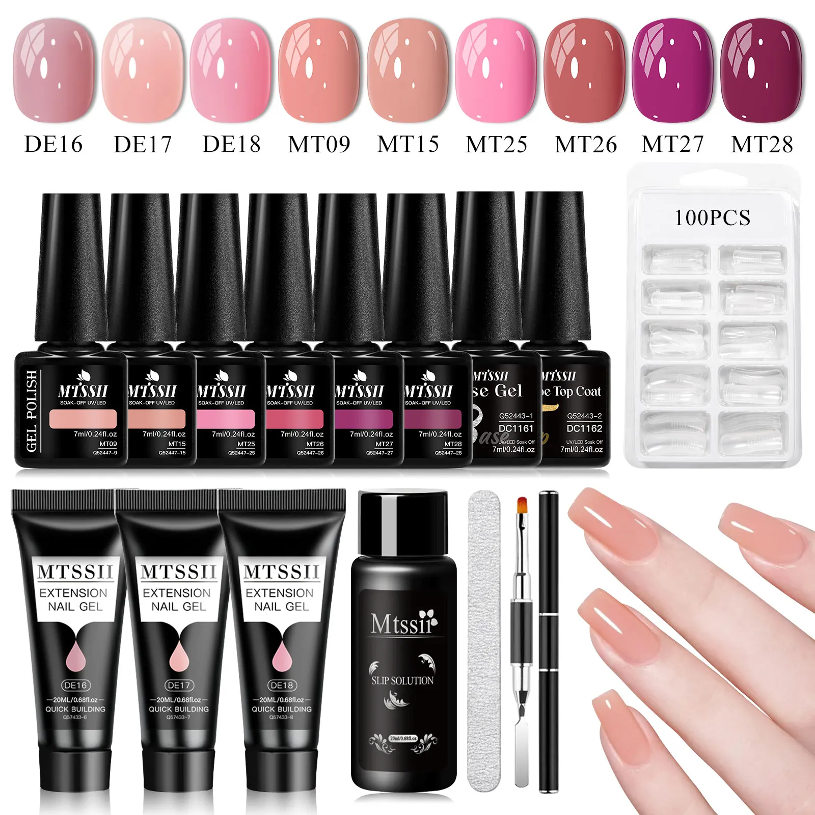15 قطعة تمديد سريع هلام مسمار مجموعة طلاء الأظافر 20 مللي عارية الوردي UV بناء مسمار الفن ورنيش قاعدة معطف فوقي أدوات مانيكير مستلزمات الأظافر