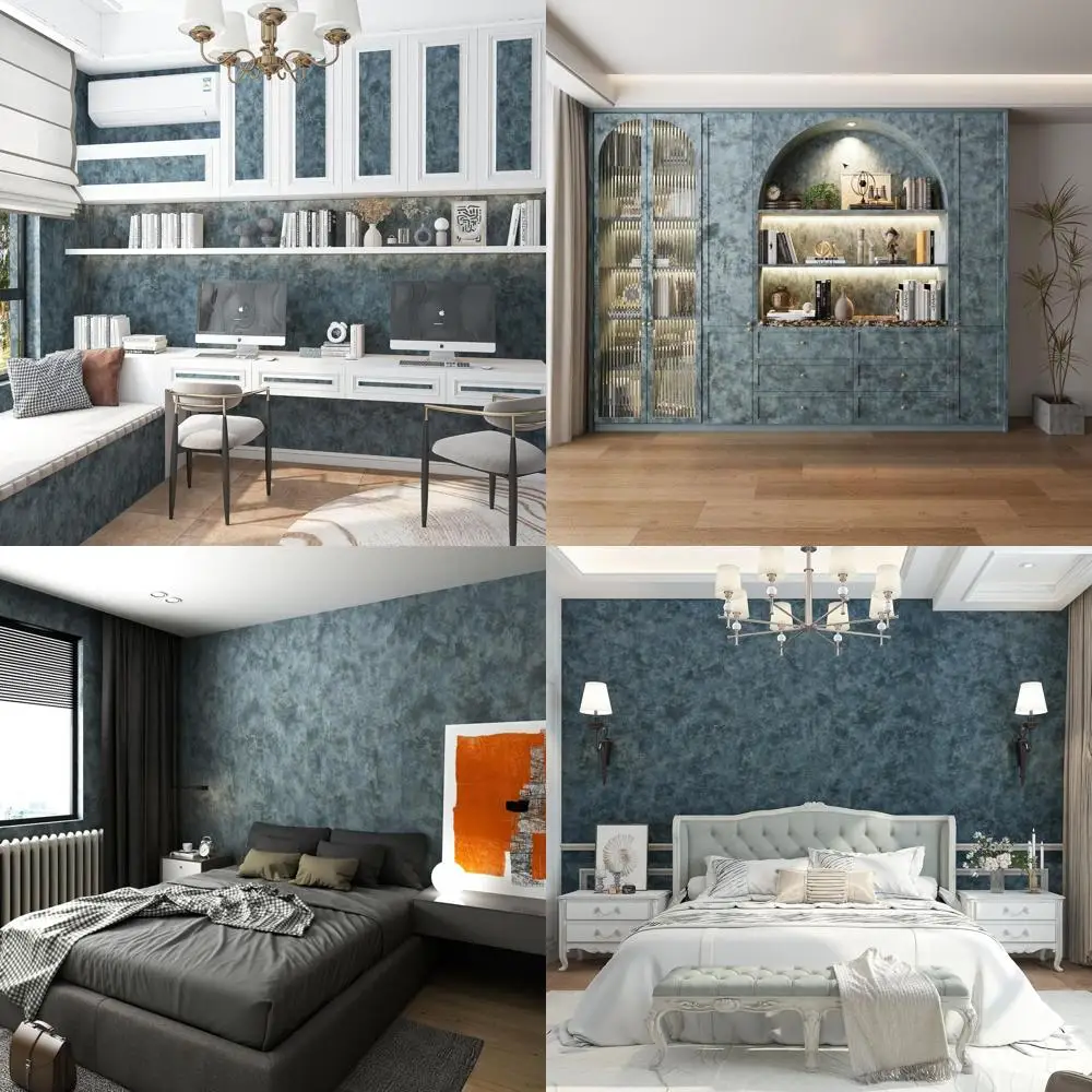 

Большие обои из сине-зеленого мрамора, водонепроницаемая декоративная контактная бумага для столешниц и стен в ванной комнате, идеально подходит