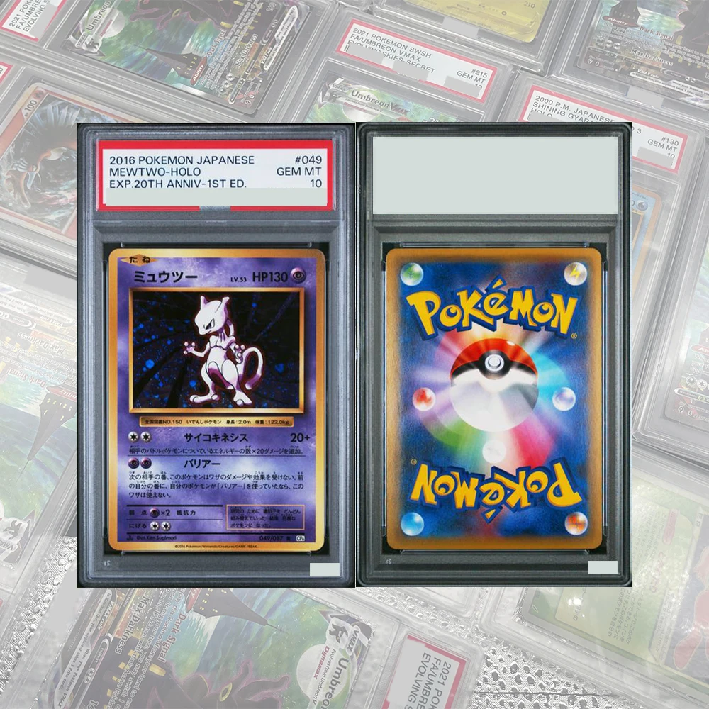 20° ANNIV-1ST ED. SERIE FAI DA TE PROSSY PTCG GRADED CARD COLLEZIONE MEW-HOLO CHARIZARD-HOLO MEWTWO-HOLO CARD GEM MT10 REGALO PER BAMBINI