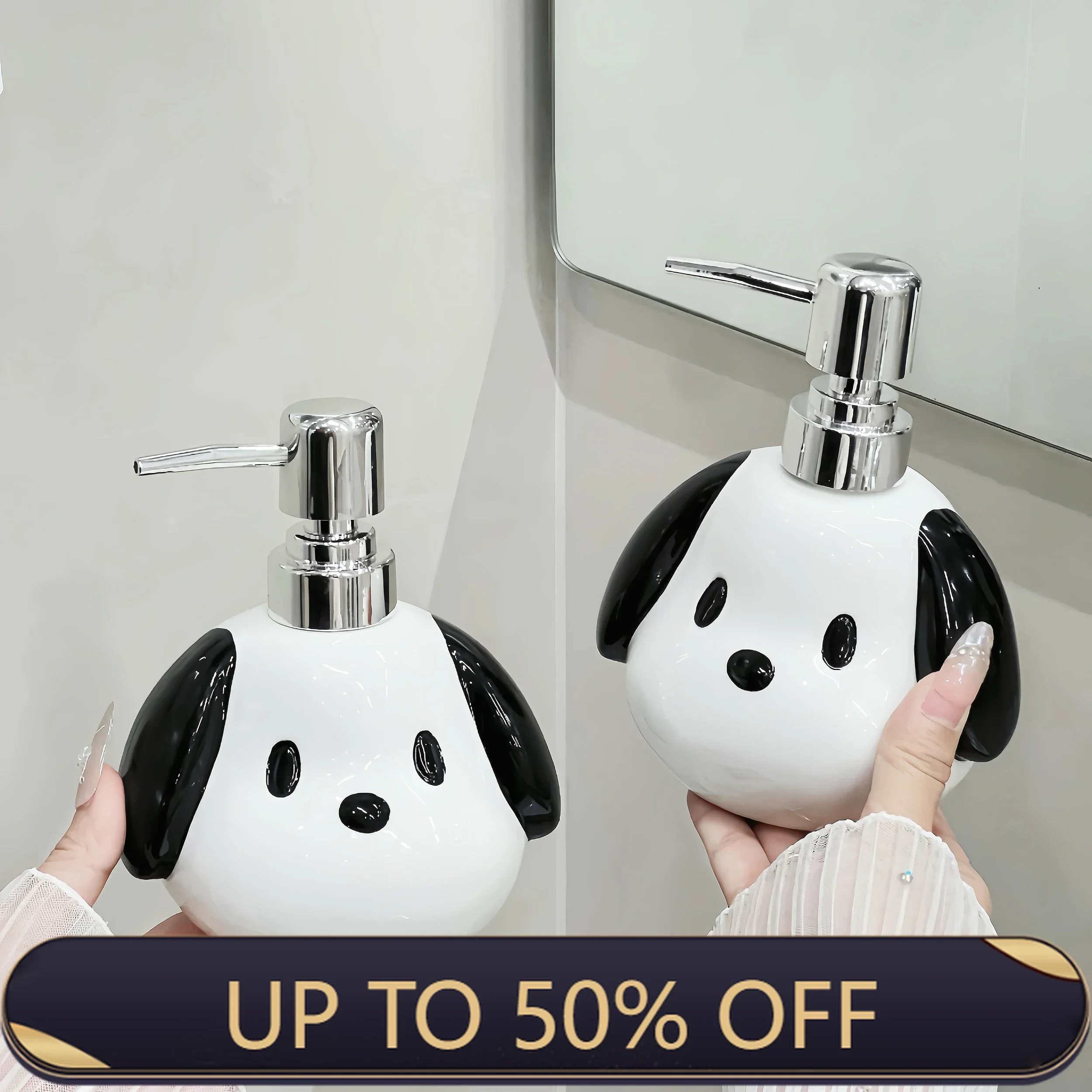 Large Capacity Ceramic Creative Press Type Lotion Bottle Hand Sanitizer Bottle Shower Gel Shampoo Bottle Soap Dispenser
