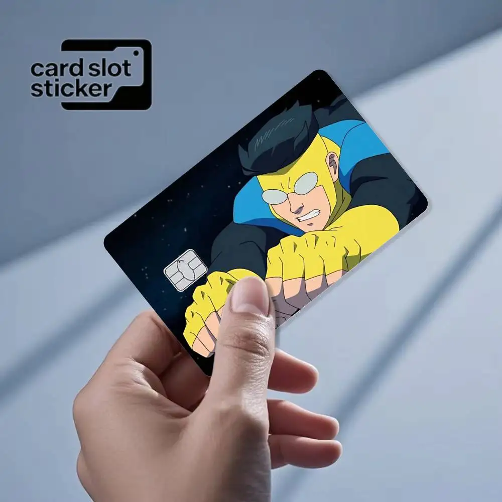 S-Super H-Hero Invincible  Credit Card HD Stickers Game Card Decal Small Chip Waterproof Sticker Gift
