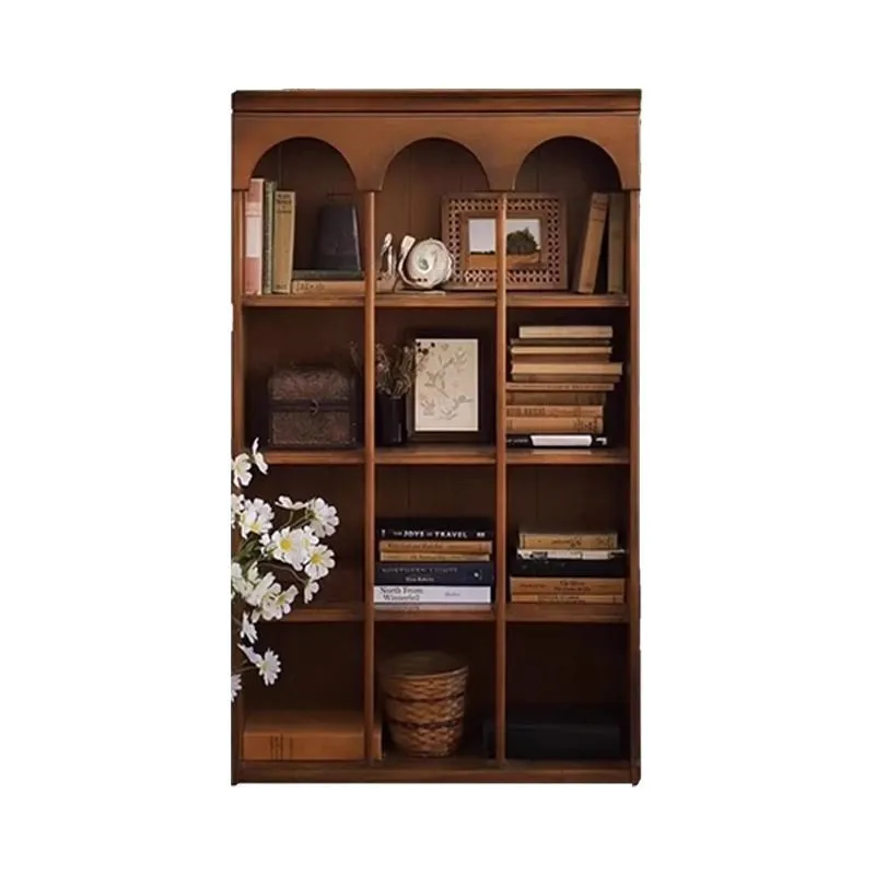 

Retro solid wood storage display cabinet, small household multi-functional floor locker