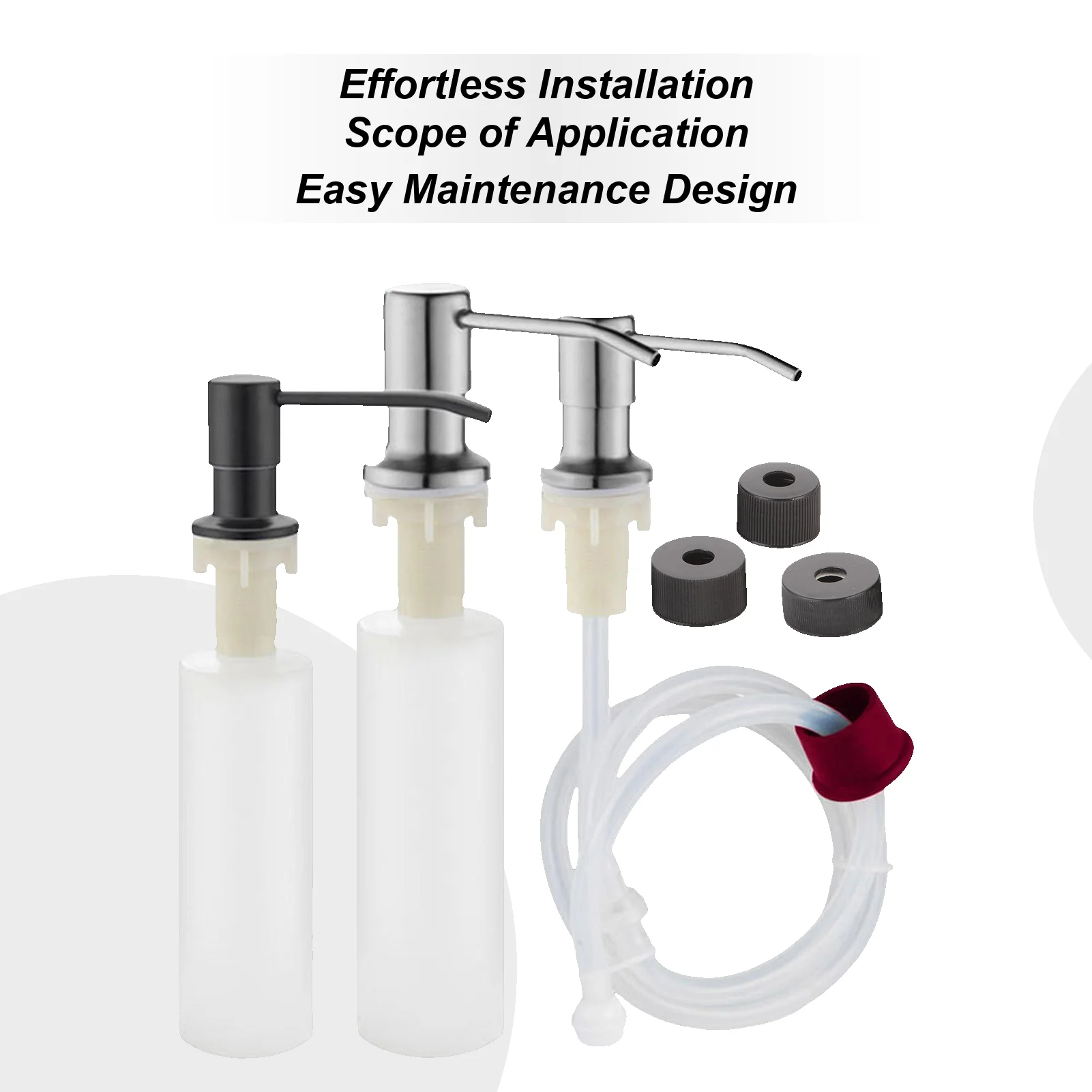 بالوعة موزع الصابون 304 حوض مطبخ ستنلس ستيل موزع الصابون إعادة الملء بالوعة المطبخ موزع الصابون منفذ رئيس موسع