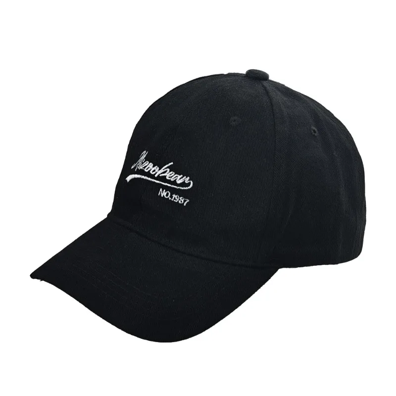 

Soft top baseball cap for girls, simple embroidery wide brim cap, casual versatile sun hat for men