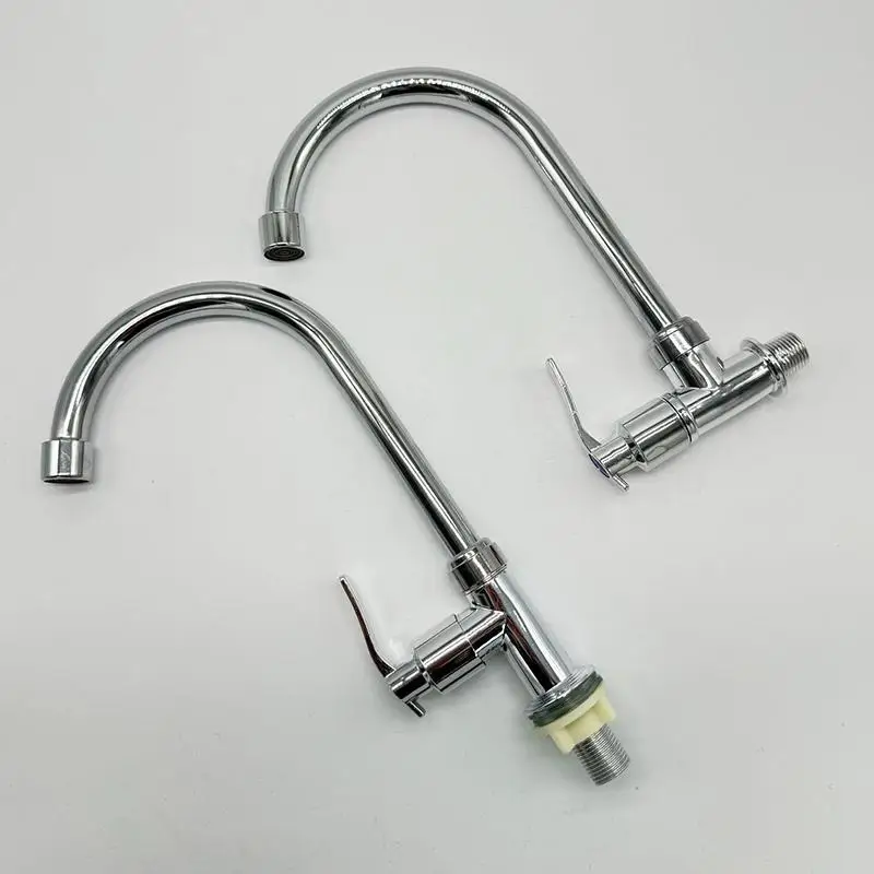 Kitchen Sink Faucet Rust Resistant Stainless Steel Chrome 360 Swivel Spout for Rental Apartment Kitchen Upgrade