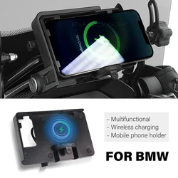 For BMW GS 1200 1250 R1250GS LC Adventure R1200GS F850GS F900XR Wireless Charger USB Navigation Bracket Mobile Phone Holder 12MM