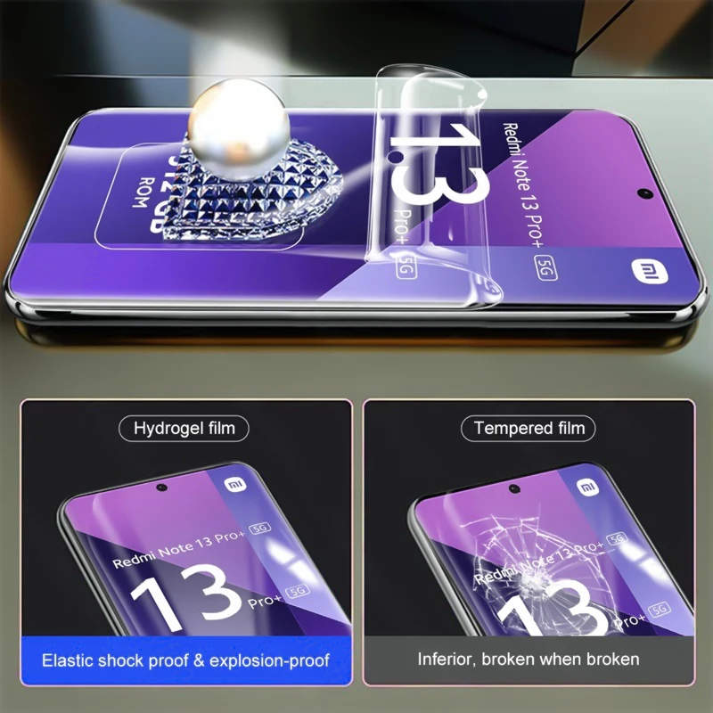 3 قطعة هيدروجيل لينة فيلم ل Xiaomi Redmi ملاحظة 13 14 12 11 10 9 8 7 14S 12S 11S 10S برو زائد حامي الشاشة