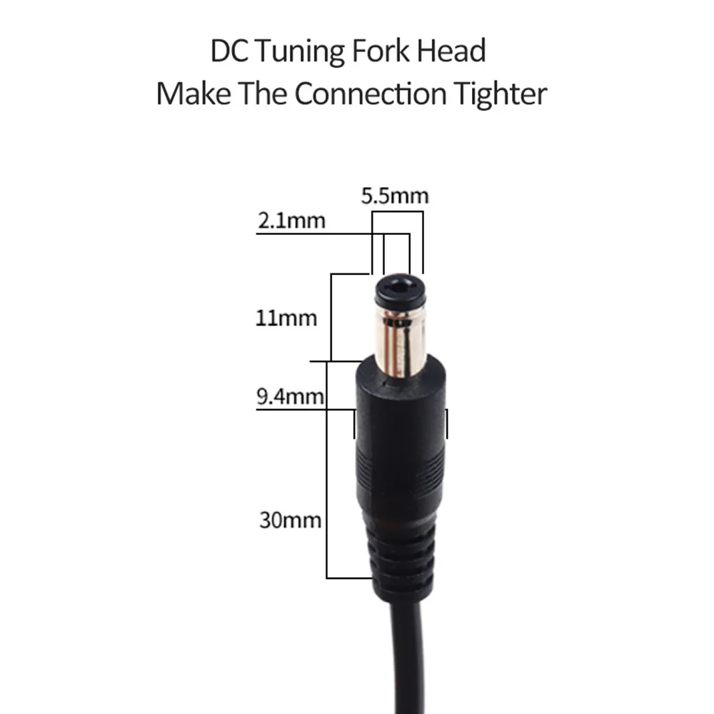 DC5521 female to 2 / 3 /4/5/6/8 male cable Y‑Splitter Power Cable for Security Surveillance LED Lighting DIY Electronics | black