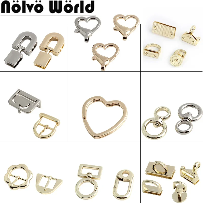 

Metal Clasp Buckle Spring O Round For Bags Backpack Strap Side Clip Hook D Ring Heart Arch Bridge Clasp Hanger Decor Accessories