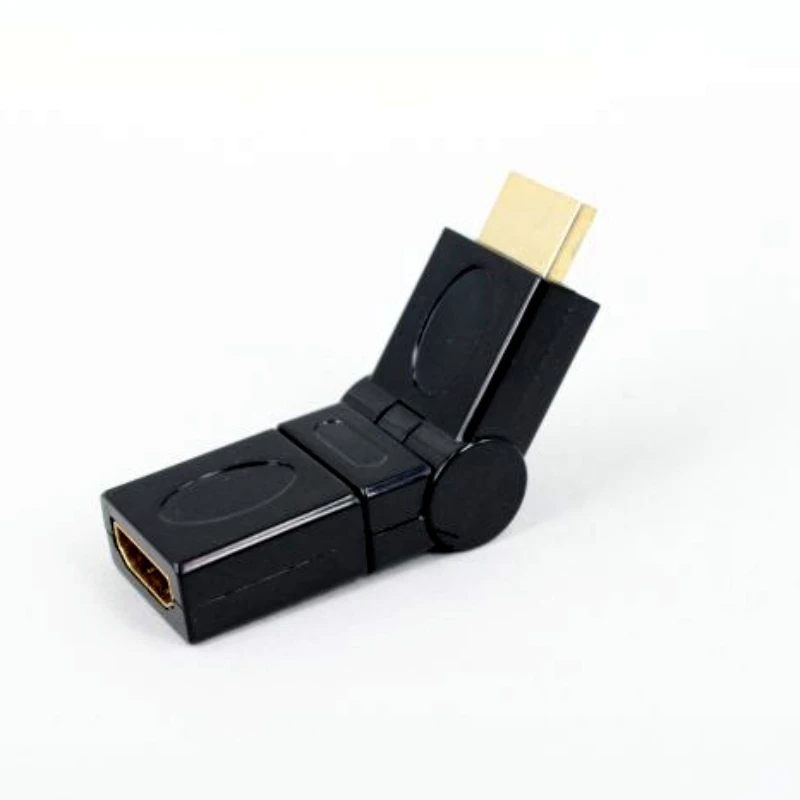 HDMI adapter male to female 1.4 90 degrees 180 degrees 360 degrees free rotation folding compatible with 1.3