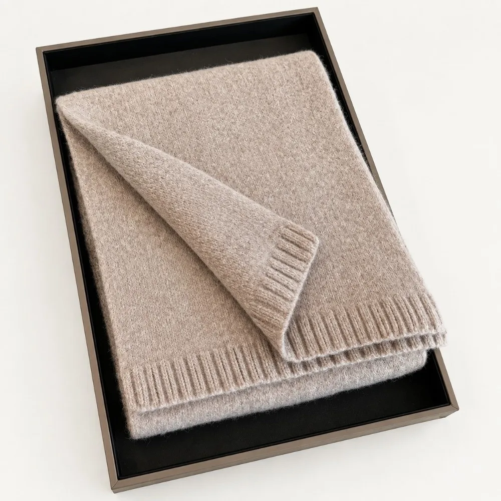 160cm*20cm Wool Knitted Scarf Skin-Friendly Solid Color Neck Warmer Wrap Soft Minimalist Warm Winter Scarf Winter Daily Wear