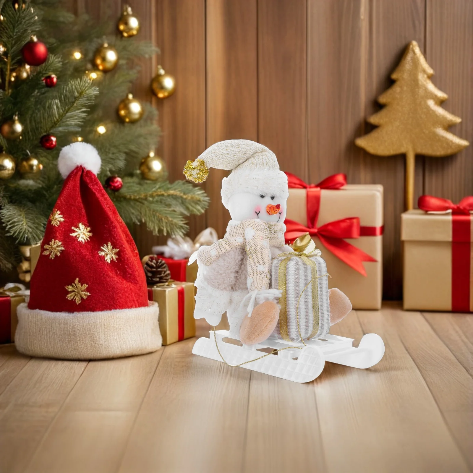 

Christmas Decoration Desktop Scene Prop Snowman Ornament Ornaments Fireplace