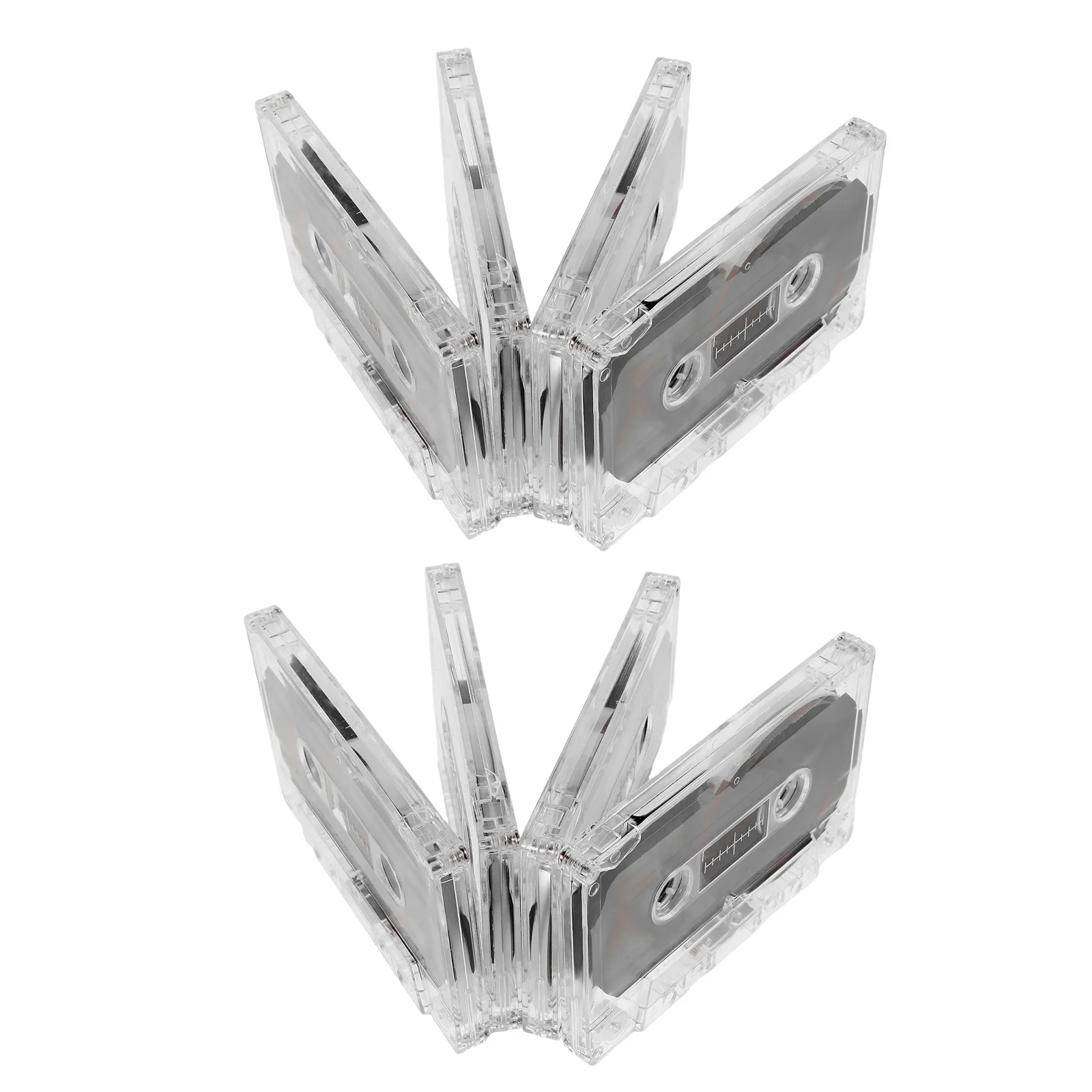 

8Pcs Blank Audio Cassette Tapes 60-Minute Clear Plastic Case Recordable for Speech Music DIY Projects Voice Cassette Tape