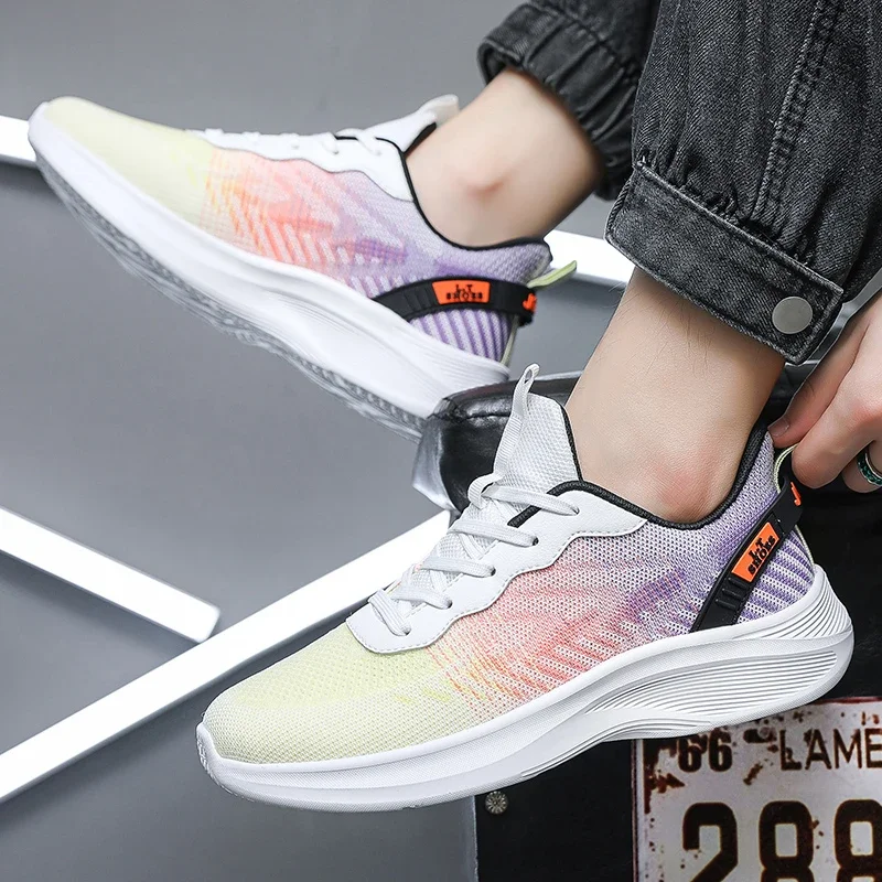 

Мужские сетчатые дышащие кроссовки Tekkies, Вулканизированная подошва, на шнуровке, на платформе, большие размеры 39-50, весна-осень 2023