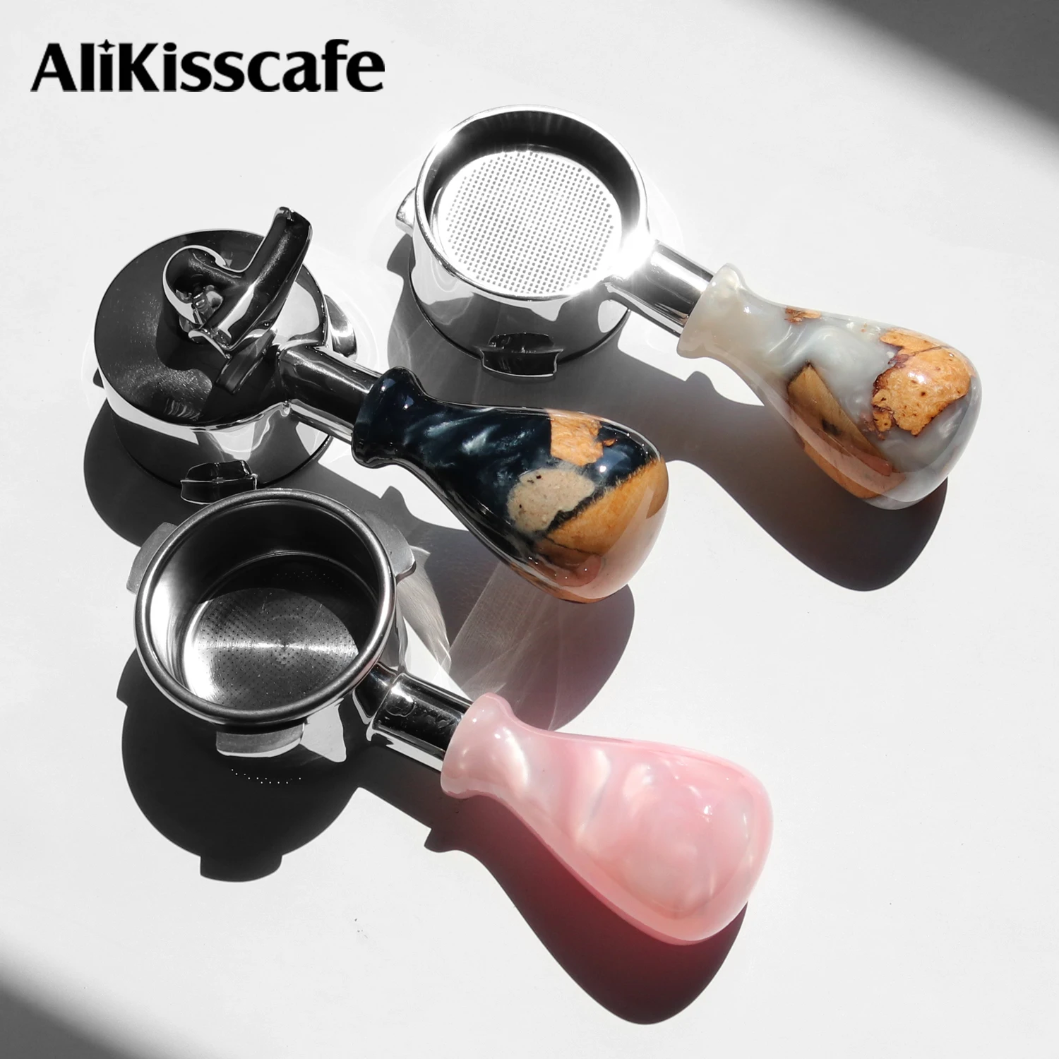 54 mm Kaffee-Siebträger ohne Boden, nackter Doppelauslauf mit Cyrus-Griff, Breville 870 878 879 Espresso-Zubehör, Barista-Werkzeuge