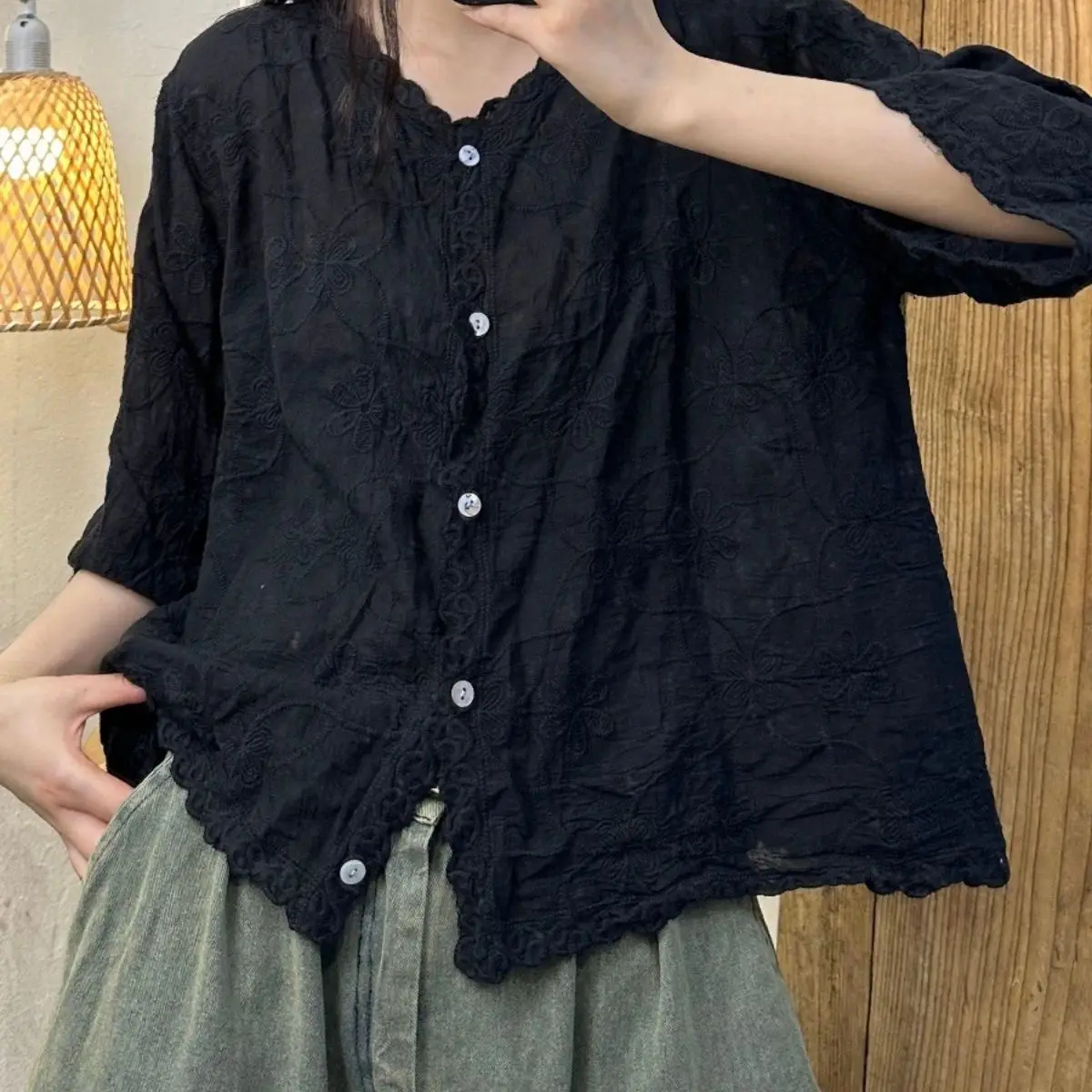 Colete curto bordado mulher moda manga curta coletes de ponto aberto casacos moda feminina colete vintage solto topo femme z124